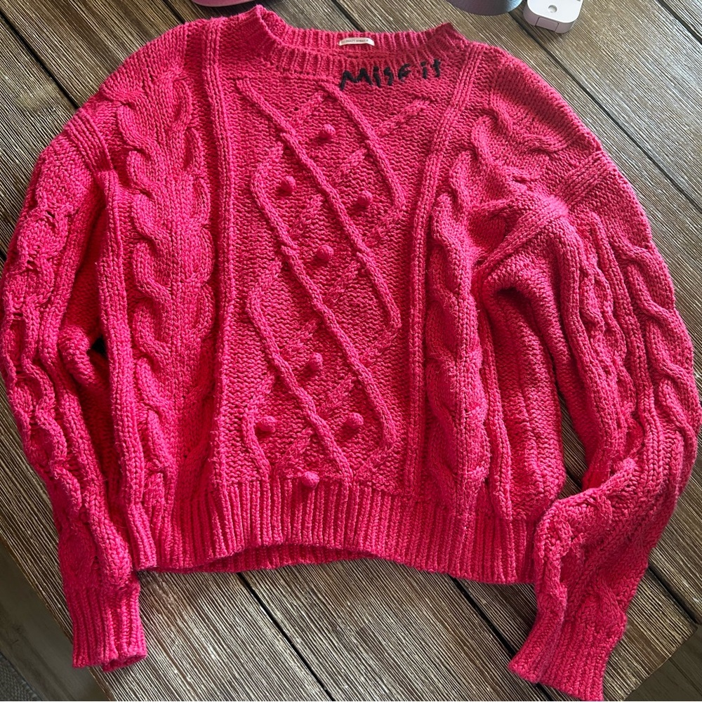 MOTHER misfit sweater cable knit xs